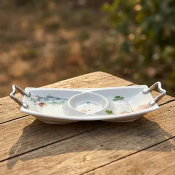 Dělený servírovací tác s uchyty MY KITCHEN COLLECTION 41,5 cm bílý