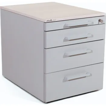 Zásuvkový kontejner STEELCASE Kontejner, Steelcase, v51xš43,5xh58,5 akácie/šedá, tužkovník, klíč, zámek