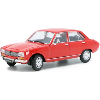 autíčko Peugeot 504 1975 červená 1:24 - Welly Peugeot 504 1975 - kovový model auta 1/24