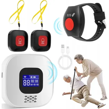 Budík SOS TLAČÍTKO PRO SENIORY S LCD DISPLEJEM, DÁLKOVÝM OVLÁDÁNÍM A APLIKACÍ