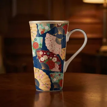 Hrnek s vějíři EASY LIFE 600 ml tmavě modrý