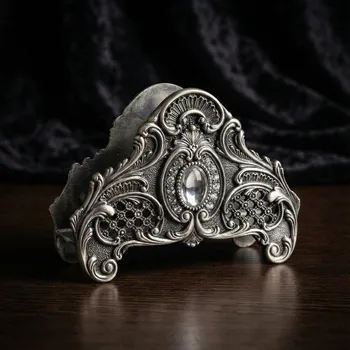 Servírovací stojánek s krystalky 12,5 cm cínový