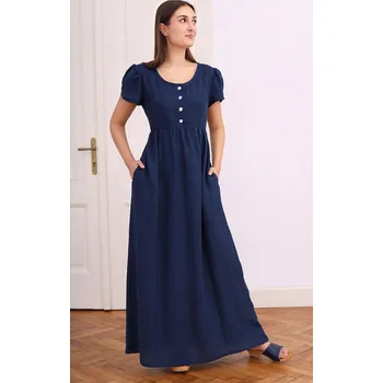 Dámské šaty Lotika Dlouhé šaty s knoflíčky ze 100% lnu 1073339