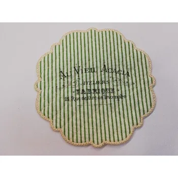 Nákupní taška Textilní prostírání na stůl kulaté 20cm - zelené - Au Viell Acacla