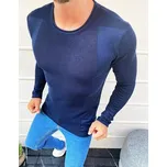 Elegantní svetr z bavlny s kulatým výstřihem a žebrováním Barva: Tmavě Modrá, Velikost: S