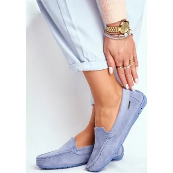 Dámské mokasíny Dámské Semišové Mokasíny Morreno Barva: Modrá, Velikost: 39