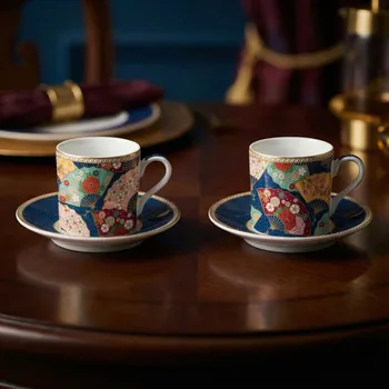 Šálky na espresso s podšálky EASY LIFE 75 ml vícebarevné 2 ks