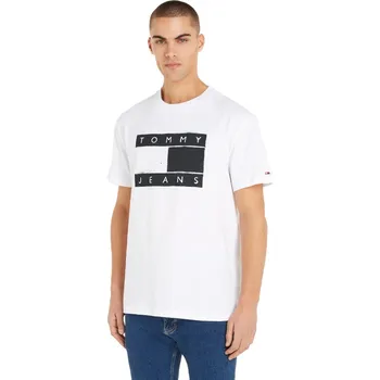 Pánské tričko TOMMY HILFIGER PÁNSKÉ TRIČKO T-SHIRT TJM CLASSIC SPRAY FLAG TEE WHITE DM0DM17715 YBR Velikost: M
