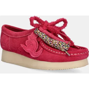 Dámské polobotky Semišové polobotky Clarks Originals Wallabee 2604 dámské, růžová barva, na plochém podpatku, 26182220, 37, 30X
