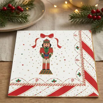 Papírový ubrousek Vánoční ubrousky s louskáčkem EASY LIFE 33 × 33 cm 20 ks