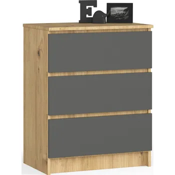 Komoda Komoda Kuba 60 cm - 3 šuplíky dub artisan/grafitová