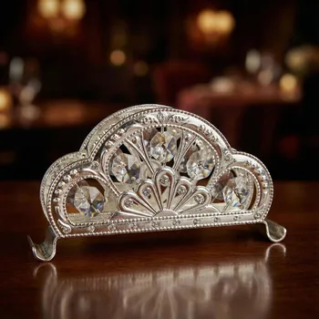 Stojánek na ubrousky s krystalky 13 cm