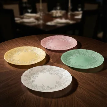 Talíř Skleněný talíř s reliéfem EASY LIFE 33 cm