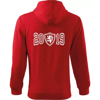 Pánská mikina Narozeninový motiv - znak - 2019 - Mikina s kapucí na zip trendy zipper - S ( Červená )