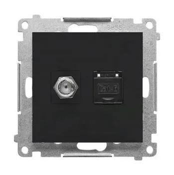 Elektrická zásuvka Anténní zásuvka nástěnná Kontakt-simon černá