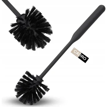 WC štětka Černá WC štětka s držákem a náhradní hlavicí - toaletní kartáč do koupelny