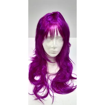 Paruka dlouhé růžové vlasy s ofinou