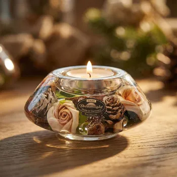 Vánoční dekorace Svícen DREAMLIGHT CROWN CLASSIC CANADIAN ROSE 11 × 5 cm