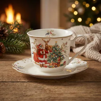 Talíř Sada šálků s podšálky vánoční 250 ml 2 ks