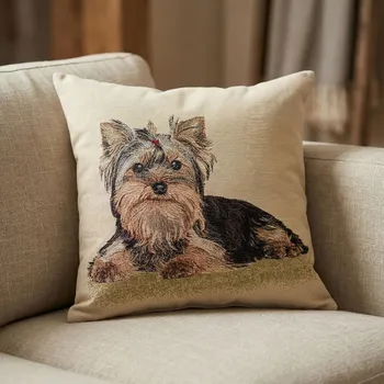 Povlak na polštářek Povlak na polštář se psem Yorkshire Terrier XISPA-NV 45 × 45 cm béžový