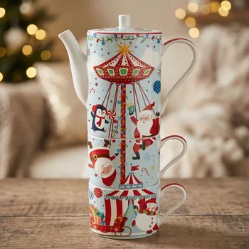 Konvice na čaj Vánoční džbánek s šálky EASY LIFE 500 ml 3 ks