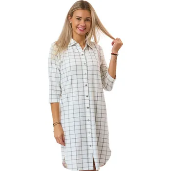 Dámská noční košile Elegantní romantická celopopínací noční košilka pro ženy 1C3891 bílá xxl