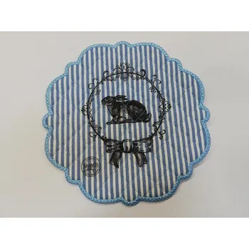 Nákupní taška Textilní prostírání na stůl kulaté 20cm - modré - králík