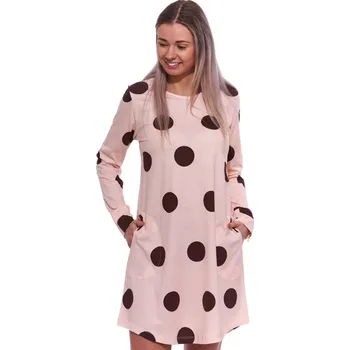 Dámské noční prádlo Noční košilka pro ženy s puntíky 1C3879 růžová xxl