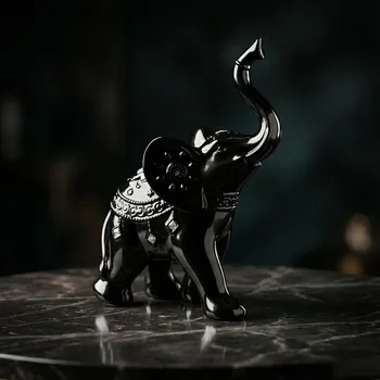 Figurka slon 29,5 cm černá