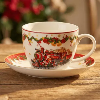 Vánoční šálek s podšálkem SANTA EXPRESS 400 ml