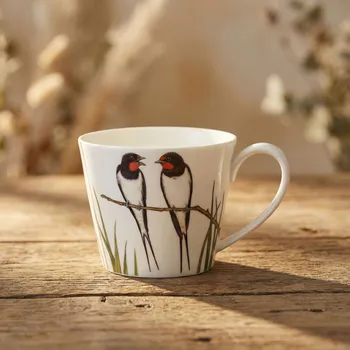 Hrnek s motivem vlaštovky 400 ml bílý