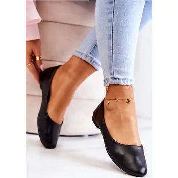 Dámské lodičky klasické kožené baleríny Stacee Barva: Černá, Velikost: 41