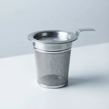 Konvice na čaj Zapařovač s víčkem a rukojetí stříbrný