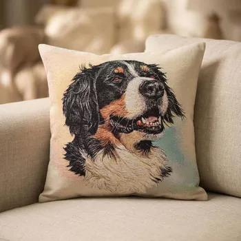 Povlak na dekorativní polštářek Povlak na polštář s motivem psa RUFINO-NV 45 × 45 cm vícebarevný