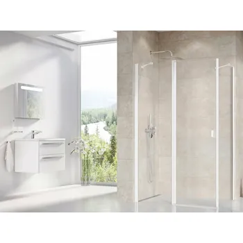 RAVAK Sprchová stěna Ravak Chrome CPS 80 pevná, bílá mat/transparent, 9QV40E00Z1 9QV40E00Z1