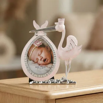 Rám na obraz Rámeček na fotografii čáp s kamínky 8 × 10 cm růžový