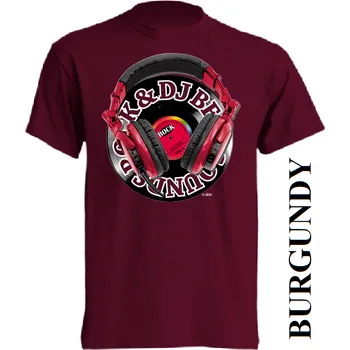 levne-bavlnene-tricko-potisk-rock-beat Barva: Burgundy - vínová, velikost: 4XL
