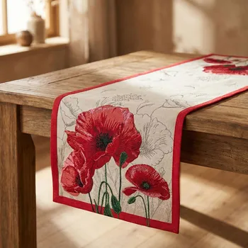 ubrus Běhoun s máky CAYETANA 37 × 100 cm