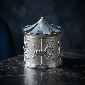 Hrací kolotoč 8,3 × 8,3 × 10,7 cm modrý