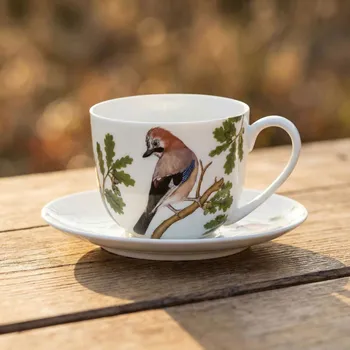 Šálek s podšálkem SÓJKA 300 ml 15 cm bílý