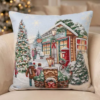 Povlak na polštářek Vánoční povlak na polštář VILLAGE 45 × 45 cm