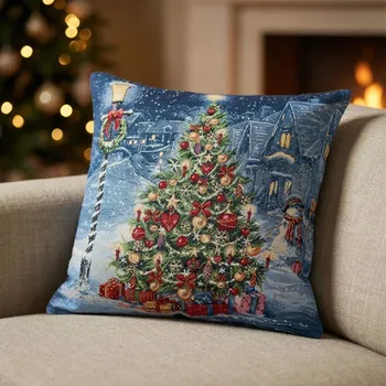 Povlak na polštářek Vánoční povlak na polštář ARES 45 × 45 cm tmavě modrý