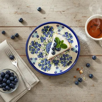 Talíř Dezertní talíř Ceramika Bolesławiecka Kalich 16 cm - dek. D - Jagódka