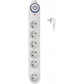 Napájecí kabel Prodlužovací Kabel Solight s přepěťovou ochranou 3 m, 6 ks , bílý