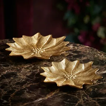 Skleněné mističky ve tvaru květu EASY LIFE zlaté 2 ks