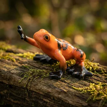 Porcelánová figurka žáby RAINFOREST TREE FROG 9 cm oranžovo-černá