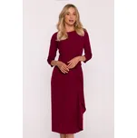 Stylove Šaty s volánky S425 Barva: Vínová, Velikost: S