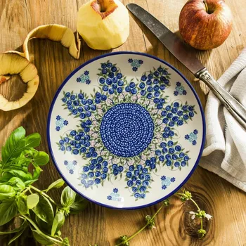 Talíř Dezertní talíř Ceramika Bolesławiecka Kalich 19 cm - dek. D - Jagódka