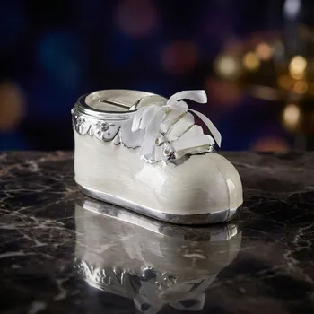 Pokladnička Pokladnička botička krémově-stříbrná