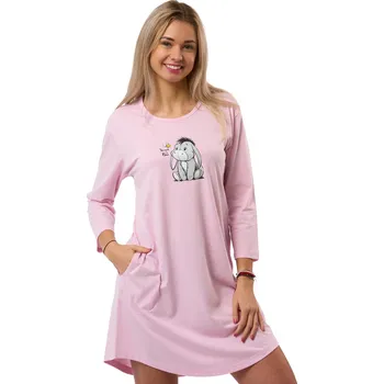 Dámská noční košile Dámská noční košile, bavlna, růžová s motivem oslíčka 1C4178 růžová xxxl